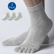 DODOING Lot de 3 paires de chaussettes de sport respirantes pour homme, idéales pour la course et l'entraînement. Chaussettes courtes à cinq