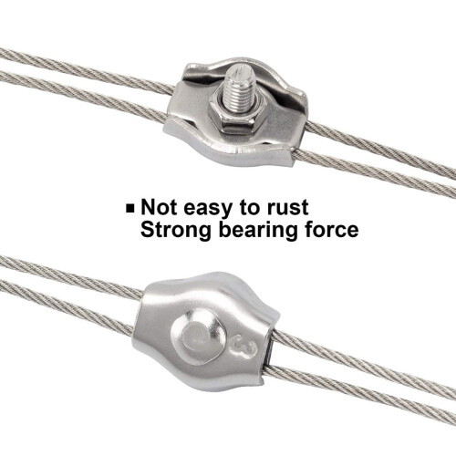 Rustfri stålwireklemmesæt 10 stk. 2