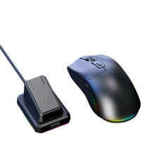 Oplaadbare Draadloze Gamingmuis met Oplaadstation, 2.4G, Dual-Mode, Achtergrondverlichting, Ergonomisch Ontwerp, Gamingmuis A