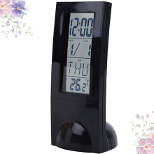 Black Digital Alarm Clock with Calendar & Temperature
