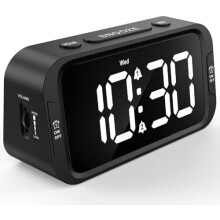 Digital Dual Alarm Clock with USB Port and Dimmable Display
