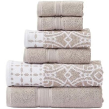 6-teiliges Handtuchset aus 100 % gekämmter Baumwolle