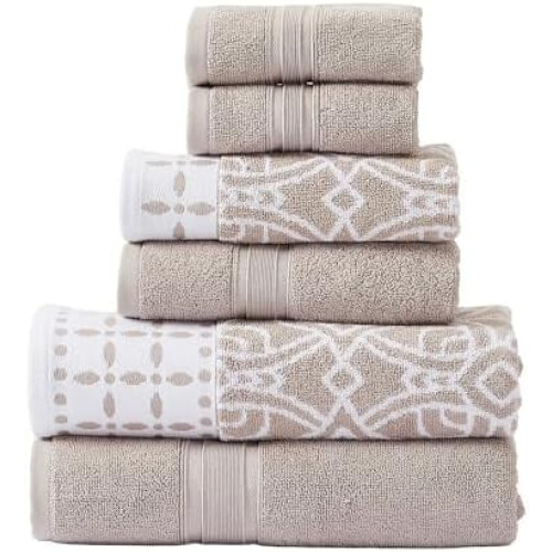 6-Piece 100% Combed Cotton Towel Set