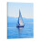 Quadro decorativo de parede em tela com veleiro azul no oceano, 40x50cm (16x20 polegadas), ideal para sala de estar e quarto. 1