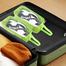 Comefolife doorschijnende schoentassen voor op reis – Oxford-stof, waterdicht, stofbestendig, ritssluiting, draagbare organizer – groen