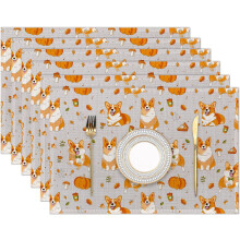 Linen Placemats Set of 6 12x18 Inch