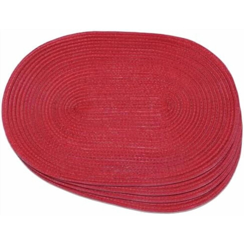Oval Braided Polyester Placemats Set of 6