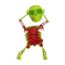 Nakręcana zabawka szkielet tańcząca dekoracja na Halloween plastikowa animowana figurka dla dzieci na przyjęcia domowe, żarty na biurko