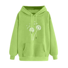 Damen-Hoodie mit Herzchen-Print, Rundhalsausschnitt, Valentinstag-Pullover 2024, Grün, XXL