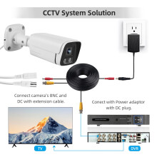 2,0-MP-1080p-IR-Überwachungskamera mit Kabel, 3,6-mm-Objektiv, Wandmontage, kompatibel mit DVR
