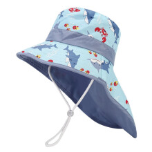 Kids' Light Blue Sun Cap with Neck Flap, Adjustable & Breathable – Compatible with Summer Outdoor Use