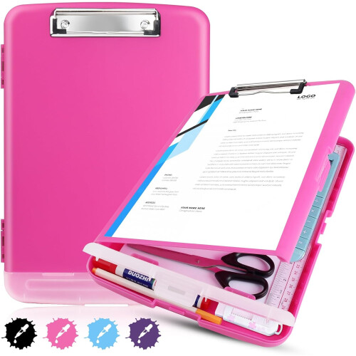 Plastic Clipboard with Storage 8.5"x11" 1 PC
