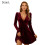 Robe à manches longues, polyester, bordeaux, L 2