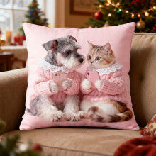 Housse de coussin en peluche multicolore 45 x 45 cm