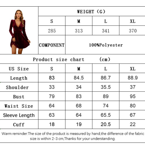 Robe à manches longues, polyester, bordeaux, L 2