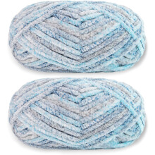 pelotes de 100 g de fil velours duveteux pour crochet et tricot – Fil chenille doux, épais et brillant pour couvertures, compatible avec la laine