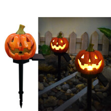 Halloween Solar Ground Light, Orange Resin, 1 pc