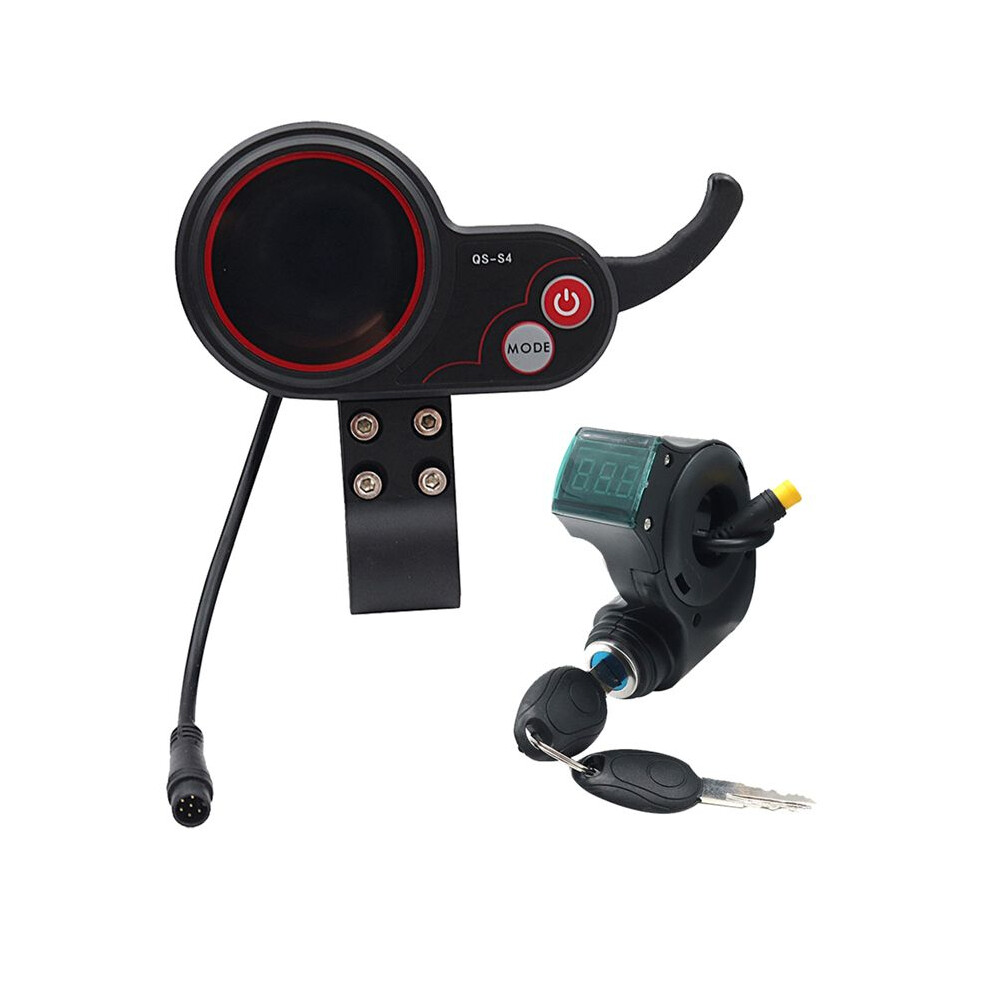 Qs-S4 36V-60V Thumb Throttle Lcd Display+3Pin Lgnition Lock Key For Zero 8 9 10 8X 10X Electric Scooter 6Pin Display 6132158557830