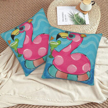 Flamingo zwembadkussenhoezen 20x20 inch, set van 2