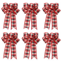 Confezione da 6 fiocchi natalizi per decorazioni esterne, fiocco grande per albero di Natale 27,3 x 21,6 cm, fiocco per ghirlanda per decorare la