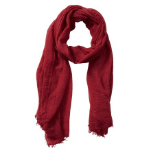 Cachecol feminino YOUSNH, liso, texturizado, vintage, macio, com franjas nas bordas, longo, vermelho.