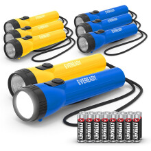 Lot de 8 lampes torches LED – Lumineuses, fiables, piles incluses, pour le camping, la voiture et les situations d'urgence