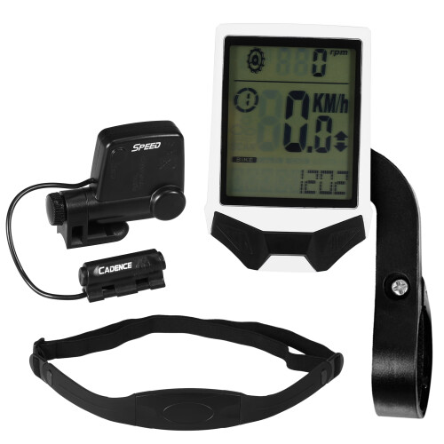 Cycling Wireless Computer with Heart Rate Sensor Multifunctional Rainproof Cycling Computer with Backlight LCD