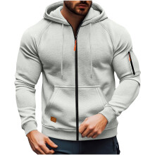 Hoodies för män med fickor, långärmad, lätt hösttröja med sportluva, S