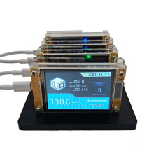 4x 735KH/S NMMiner NerdMiner + 4 Steckplätze Ständer Bitcoin Krypto Solo Lottery Miner Verbessertes 2,8 Zoll  Display Touch