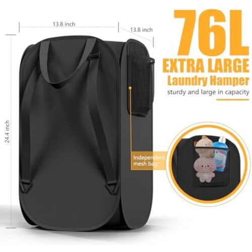 Faltbarer Wäschesack, 76 l – Strapazierfähiges Polyester 1