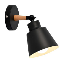 Matte Black Iron Wall Lamp – Dual-Shade Design