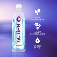 Alkaline Ionised Spring Water pH9 Purified with Electrolytes Clean and