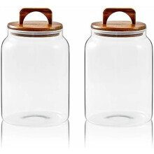 Glass Storage Jar with Airtight Lid, 90 oz, 2 Pack