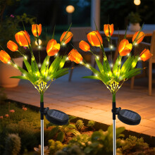 Solar Tulip Garden Lights 2 Pack – IP65 Waterproof,