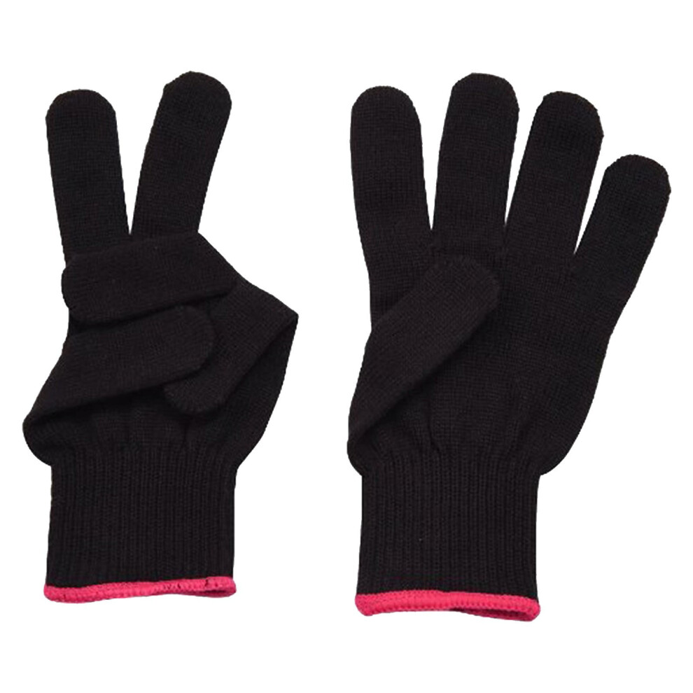 1 Pair Heat Resistant Gloves 300C Pvc & Silicone For Hair Styling Professional Hot Hand Gloves For Women Curling Wand Styling Tool Black 9402001016935