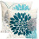 Set di 2 federe in lino blu turchese da 45x45 cm. 1
