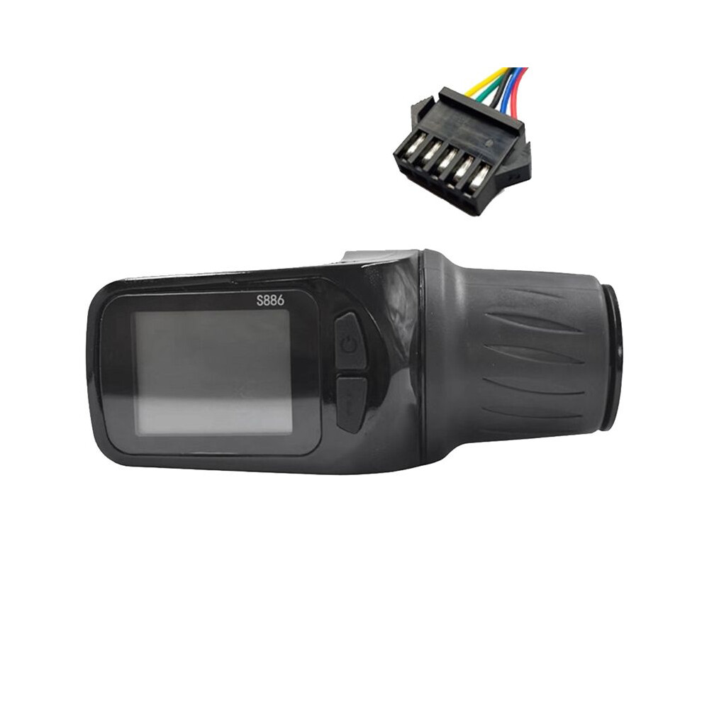 24V 36V 48V 60V S886 Ebike Lcd Display Panel Adjust With Twist Throttle For Electric Scooter Bicycle(Sm Plug 5Pin) 4713710889976