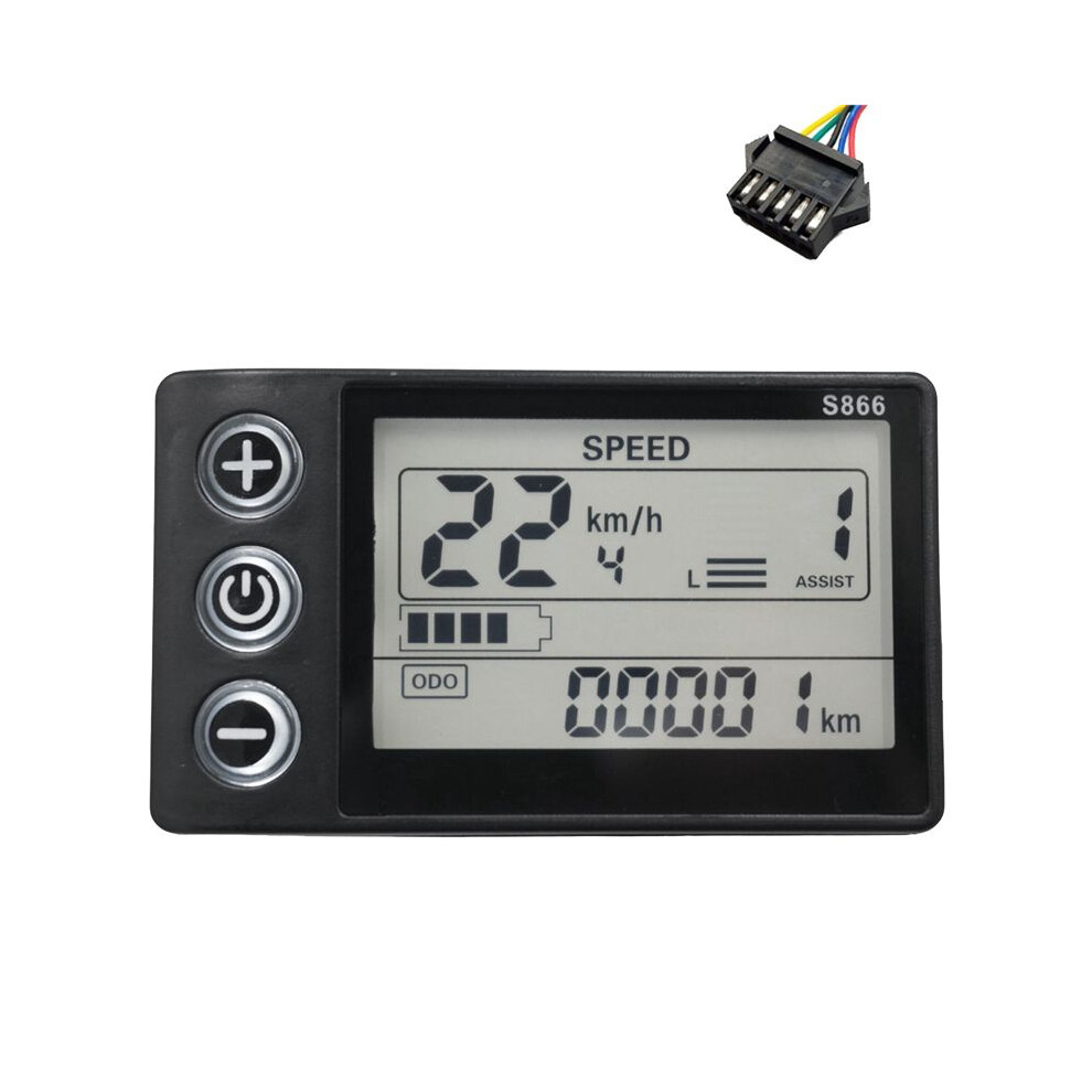 24V 36V 48V 60V S866 Controller Panel Dashboard Electric Bike Lcd Display For Electric E-Bike Scooter(Sm Plug 5Pin) 6031329059664