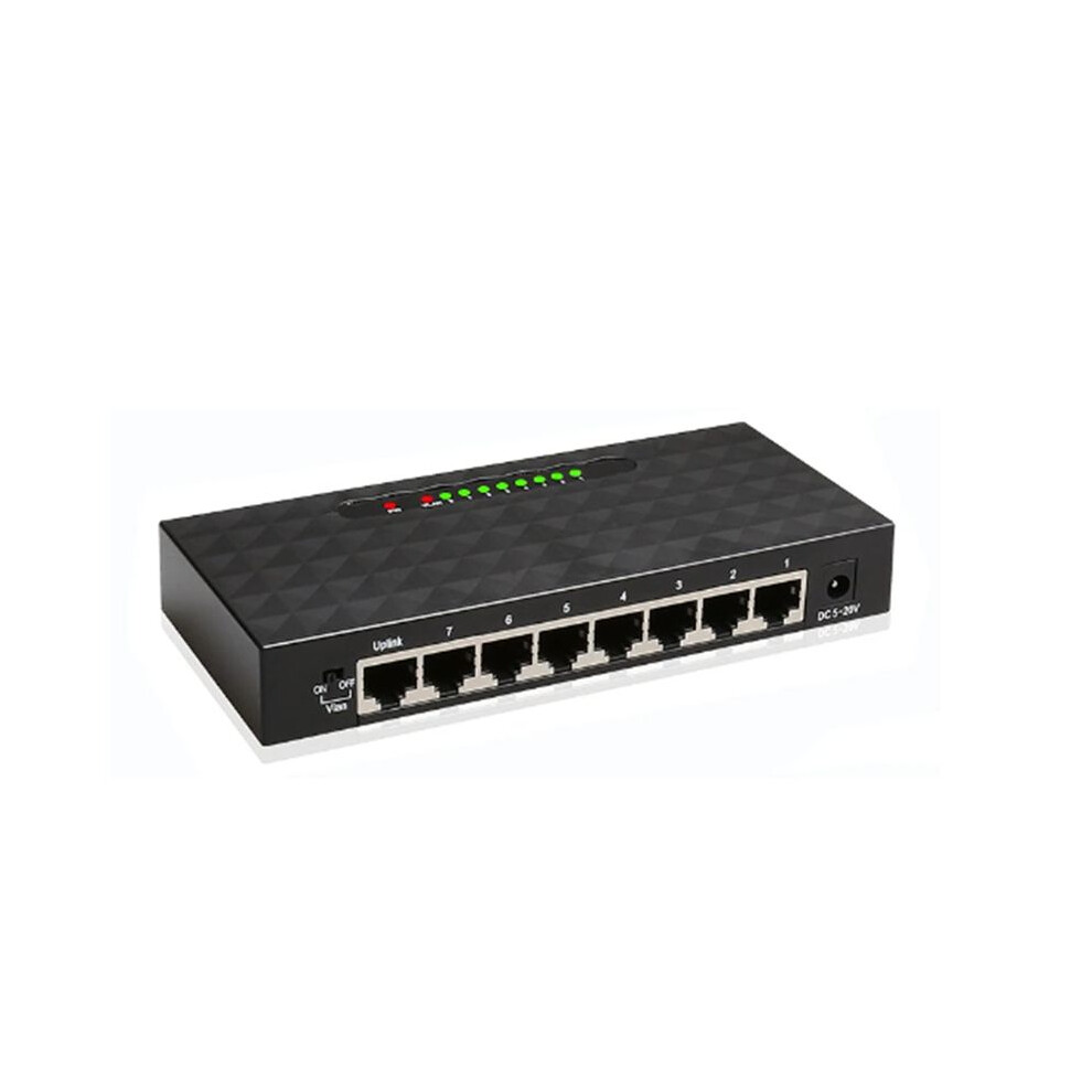 8Port Gigabit Ethernet Switcher High Performance 1000Mbps Network Rj45 Hub Internet Injector Us Plug 4712023293791