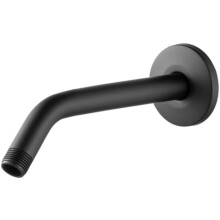 Shower Arm with Flange, 10 in Wall Mount Replacement Angle Shower Head Arm Wall-Mounted For Fixed Shower Head & Handheld Showerhead, Matte Black