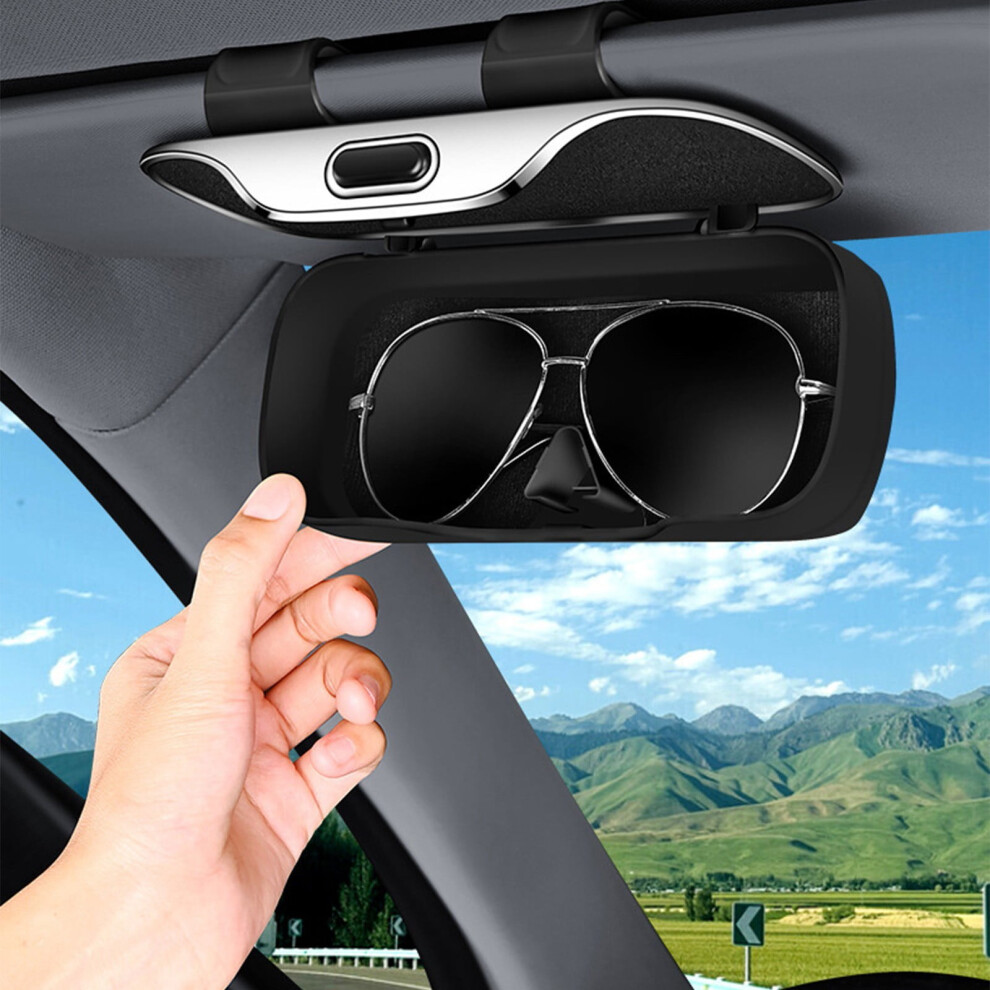 Ankereame Car Glasses Case With Sunshade, Multifunctional Sunglasses/Glasses Storage & Bills/Change Organizer, Universal Fit For Most Vehicles 9085618287433