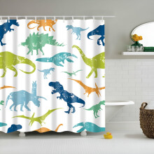 AUQ Dinosaur Shower Curtain 90x180 cm Kids Bathroom Set