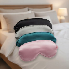 Sleep Mask 4 Pack Silk Eye Cover Soft Satin Blindfold Elastic Strap Night Eyeshade Travel Nap for Women Men