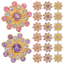 Rhinestone Flower Beads Diy Accessories 150Pcs White Pink Light Violet For Decoration Crafts