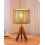 Wood Tripod Table Lamp with Linen Shade 1