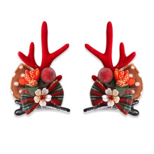 Christmas Reindeer Antlers Hair Clip for Kids – Festive Xmas Party Accessory, Cute Holiday Hairpins for Photos & Performances, Ideal Family Gift (1
