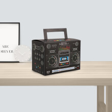 Retro Radio-Shaped Candy Box – Black Cardboard – Set of