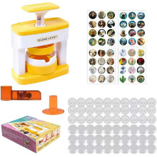 Kit para fabricar insignias manuales de 55 mm con cortador y 48 piezas.