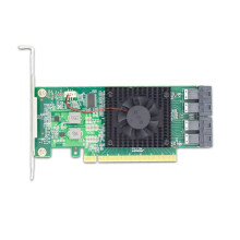 Adaptador de Comutação PCIe 3.0 X16 para 4 SSDs NVMe U.2 com Controlador PLX8747. Não Requer Bifurcação da Placa-Mãe.