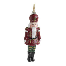 Nutcracker Soldier Ornament Dark Red & Green